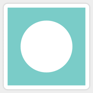 White polkadots on turquoise Sticker